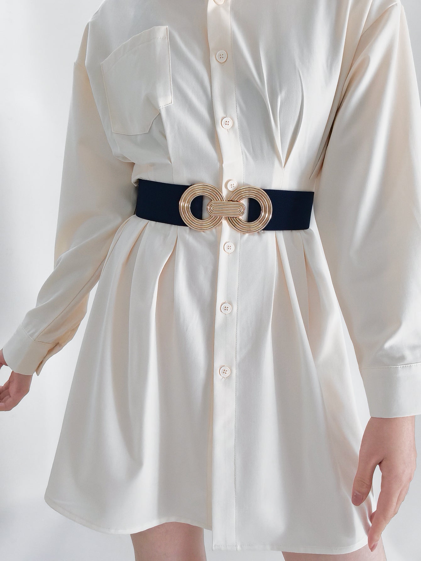 Geometric Buckle Elastic Wide Belt - TNT Trends 