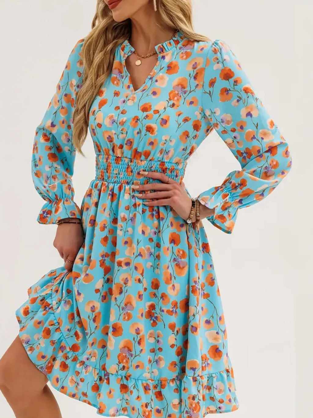 Long Sleeve Ruffle Dress - The Nicole - Tayan Dress Co.