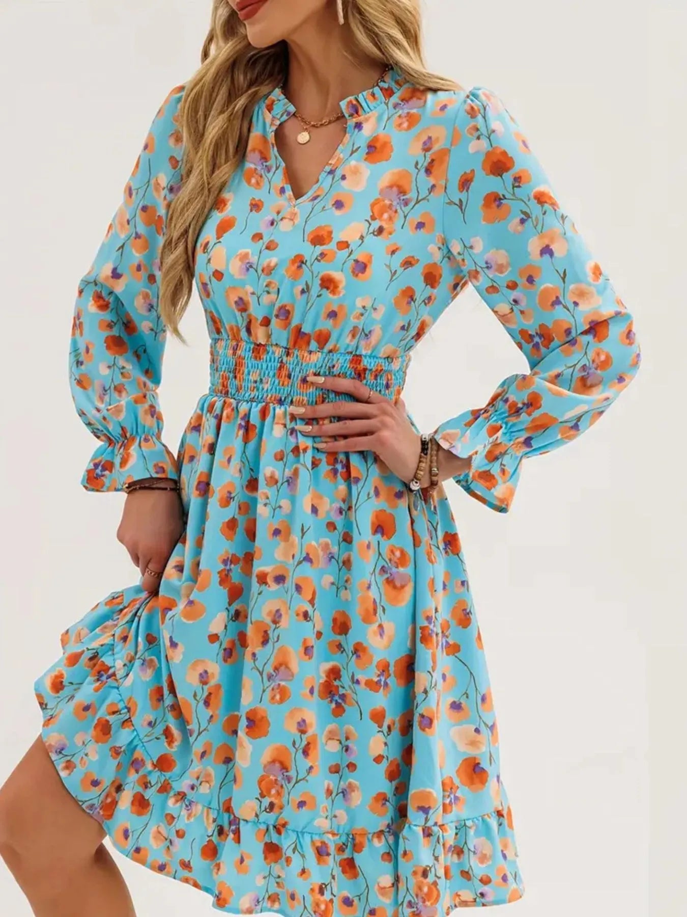 Long Sleeve Ruffle Dress - The Nicole - Tayan Dress Co.