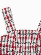 Plaid Tweed Square Neck Mini Dress - The Nicole - Tayan Dress Co.
