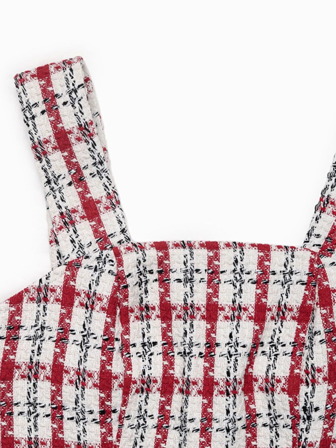 Plaid Tweed Square Neck Mini Dress - The Nicole - Tayan Dress Co.