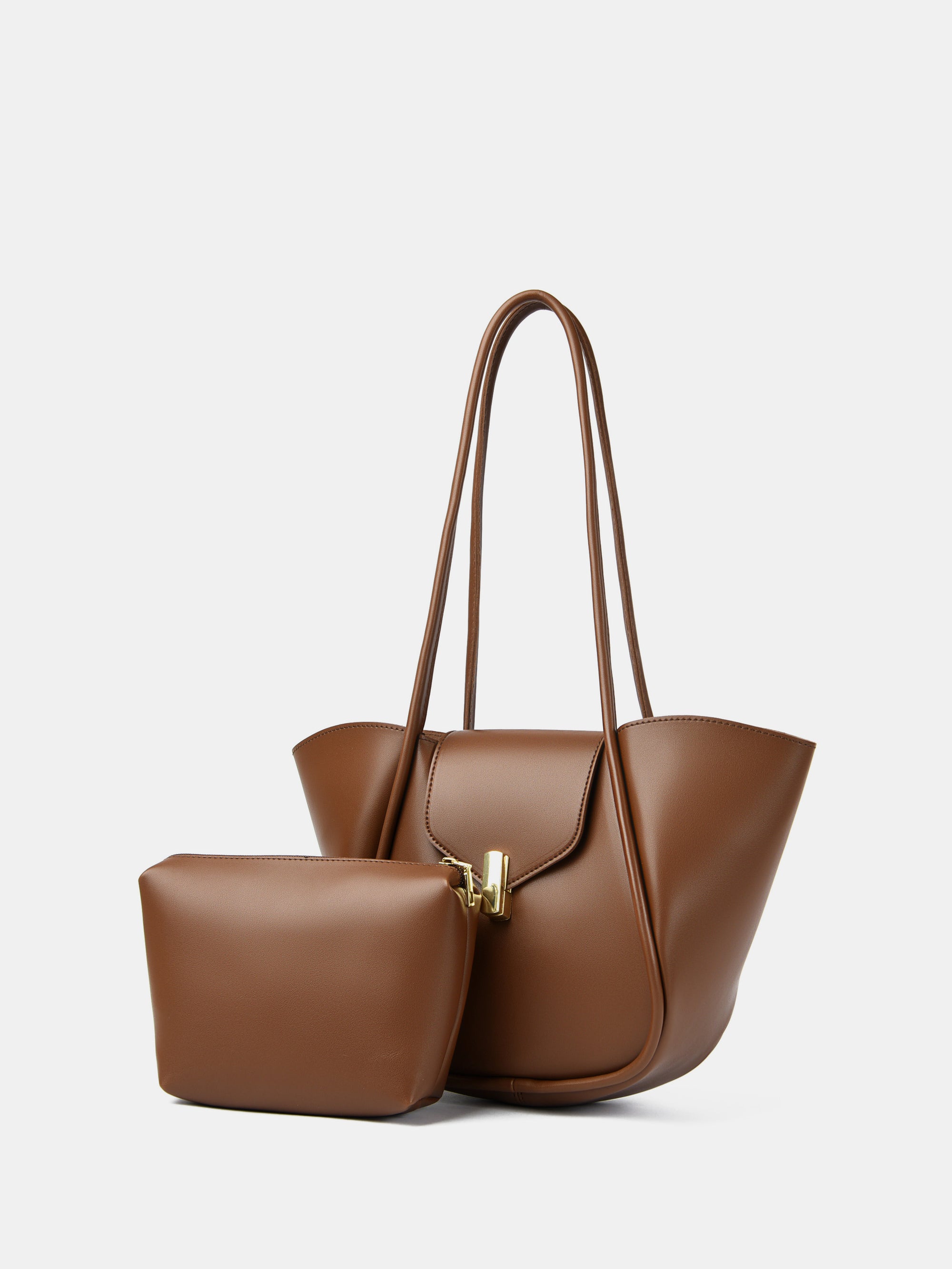 PU Leather Shoulder Bag with Detachable Pouch - TNT Dress Co.