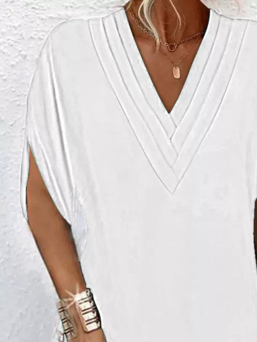 V - Neck Short Sleeve Dress - The Nicole - Tayan Dress Co.
