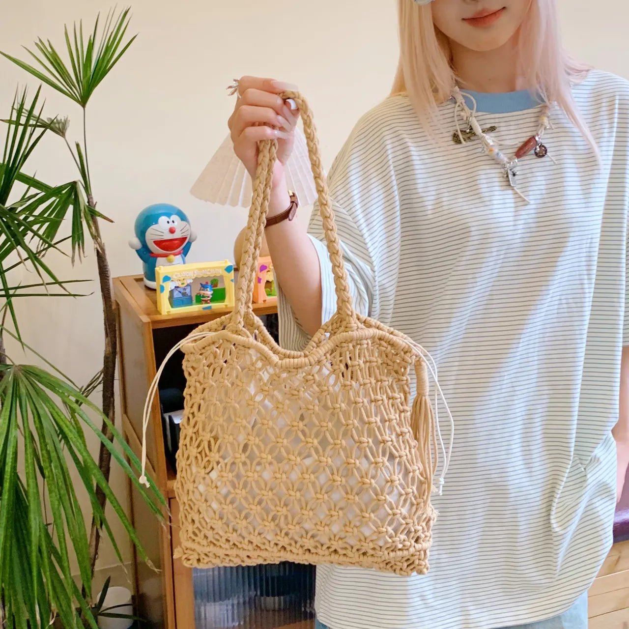 Tassel Woven Handbag - The Nicole - Tayan Dress Co.