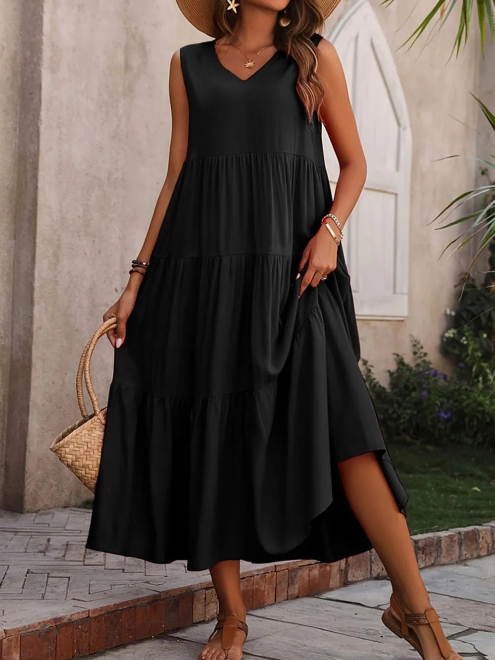 V - Neck Sleeveless Dress - The Nicole - Tayan Dress Co.