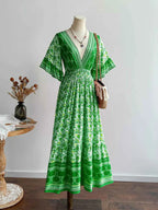 V-Neck Long Sleeve Dress