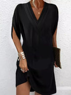 V - Neck Short Sleeve Dress - The Nicole - Tayan Dress Co.
