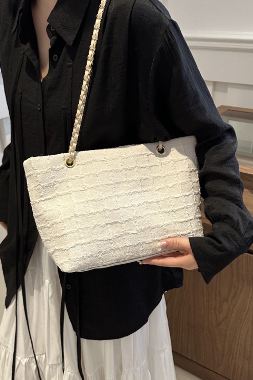 Polyester Texture Chain Tote bag - TNT Dress Co.