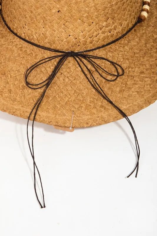 Beaded Straw Western Cowboy Hat - The Nicole - Tayan Dress Co.