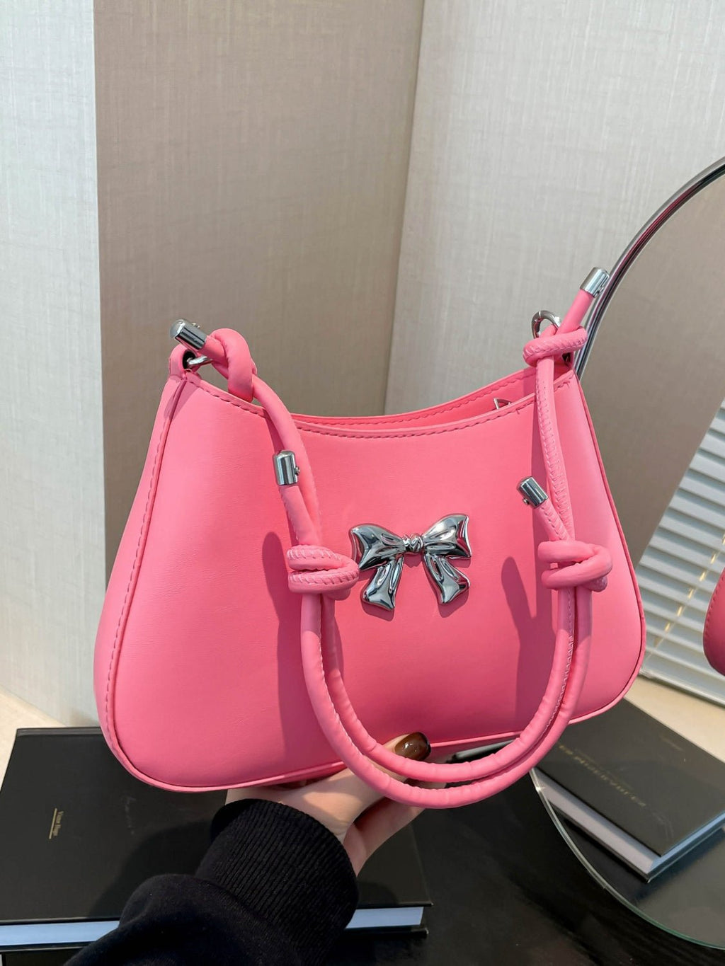 Bow - Detail PU Leather Knotted Strap Handbag - TNT Dress Co.