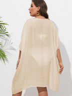 Crochet Trim V - Neck Beach Cover Up Dress - TNT Dress Co.