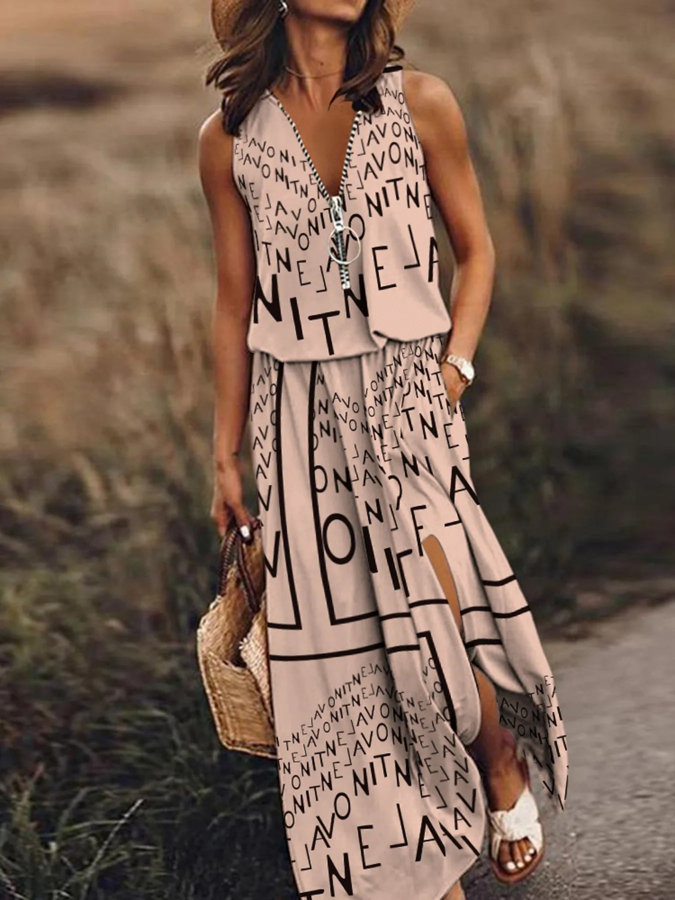 Maxi Dress with Side Slit - The Nicole - Tayan Dress Co.