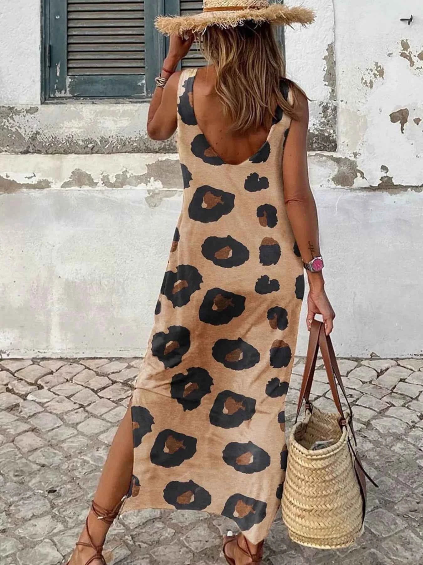 Leopard Print Sleeveless Dress