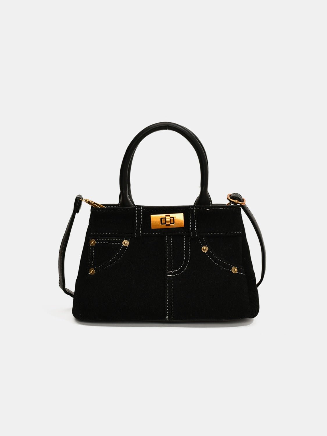 Suede Dual - Use Adjustable Strap Handbag - TNT Dress Co.