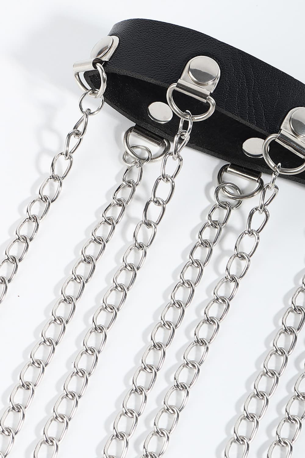 Fringed PU Leather Belt with Chain - TNT Dress Co.