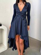 Long Sleeve Tie Waist Dress