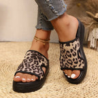 Cutout Leopard Print Platform Sandals - The Nicole - Tayan Dress Co.
