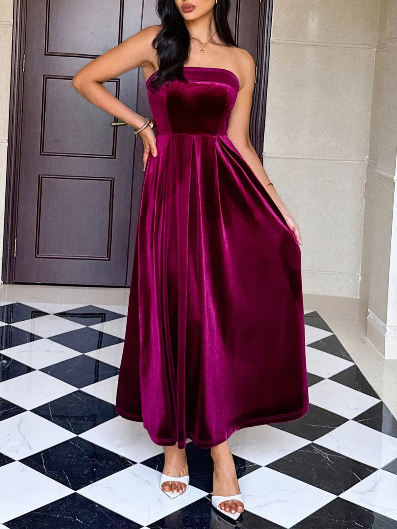 Ruched Midi Dress - The Nicole - Tayan Dress Co.