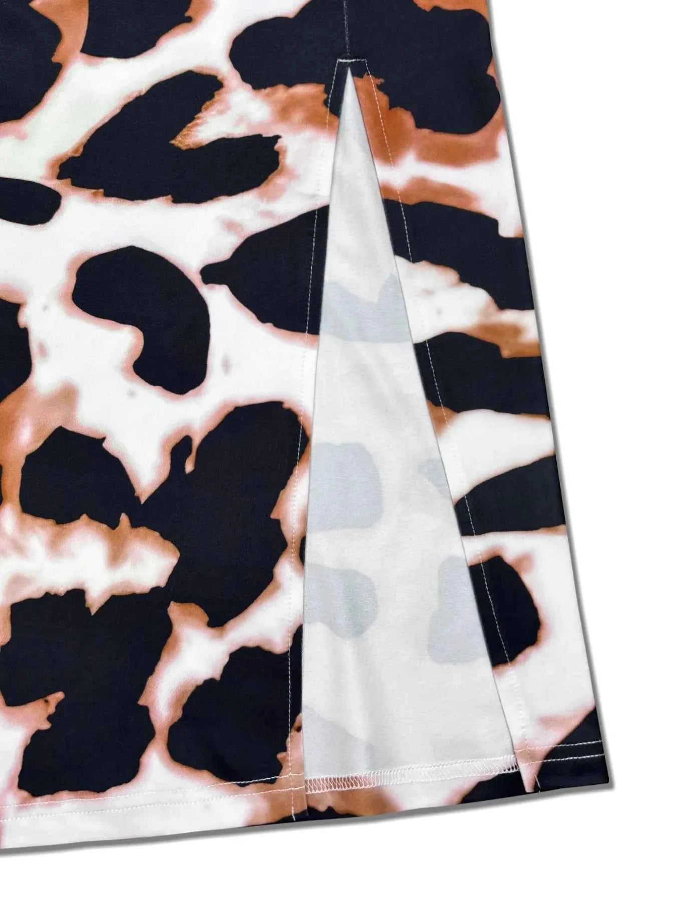 Leopard Print Short Sleeve Dress