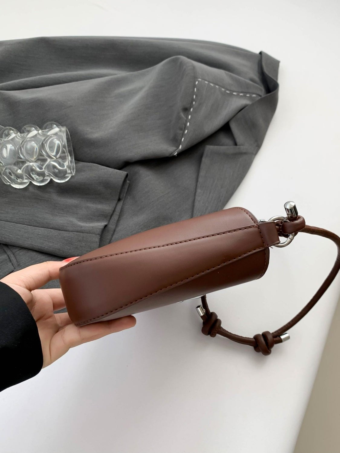 Bow - Detail PU Leather Knotted Strap Handbag - TNT Dress Co.