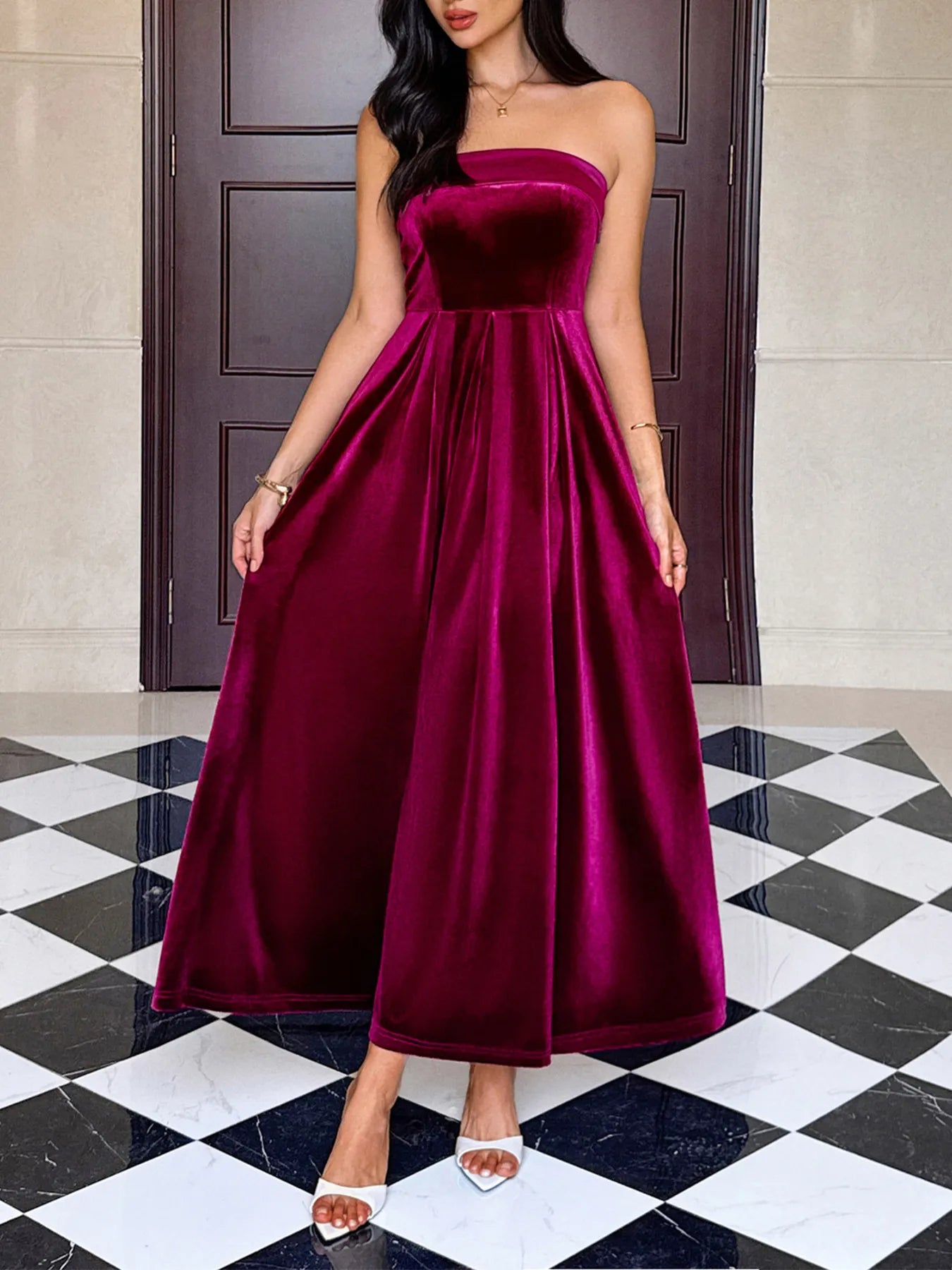 Ruched Midi Dress - The Nicole - Tayan Dress Co.