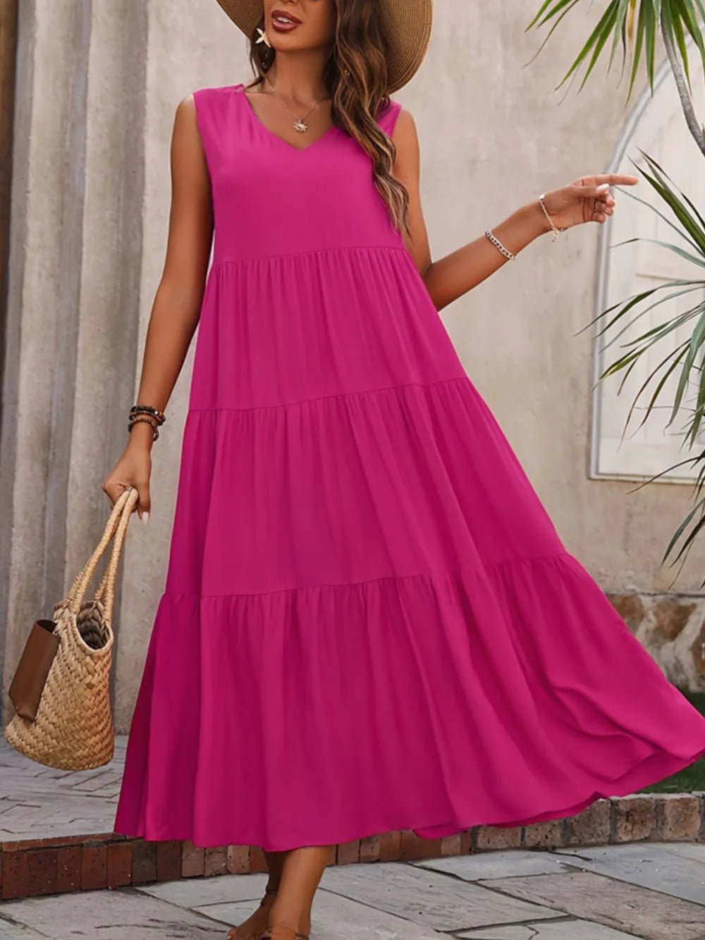V - Neck Sleeveless Dress - The Nicole - Tayan Dress Co.