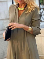 Solid Color Shirt Dress