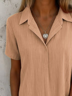 Short Sleeve Shirt Dress with Collar - The Nicole - Tayan Dress Co.