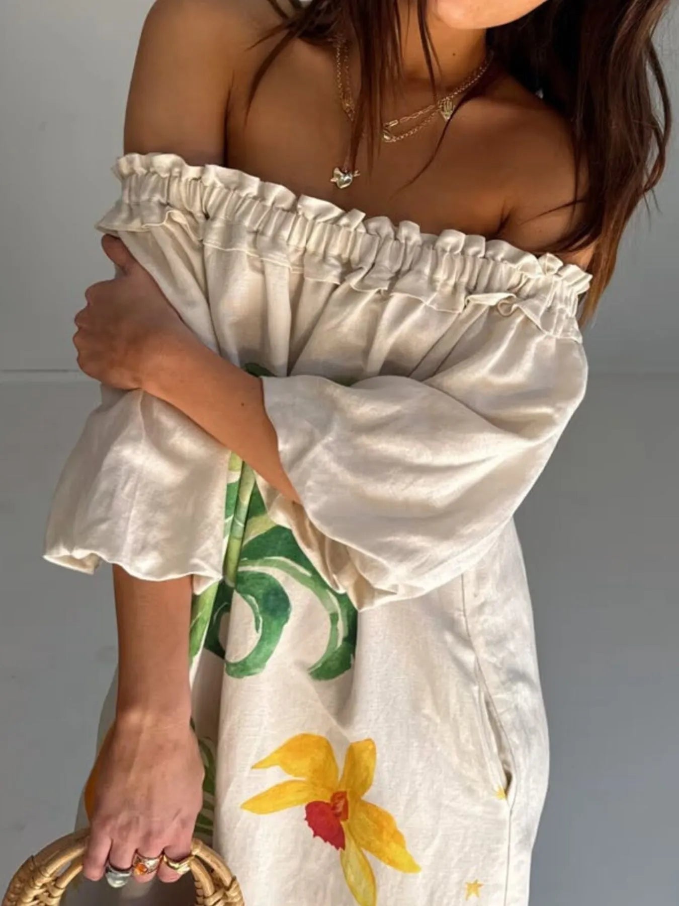 Printed Off - Shoulder Dress - The Nicole - Tayan Dress Co.