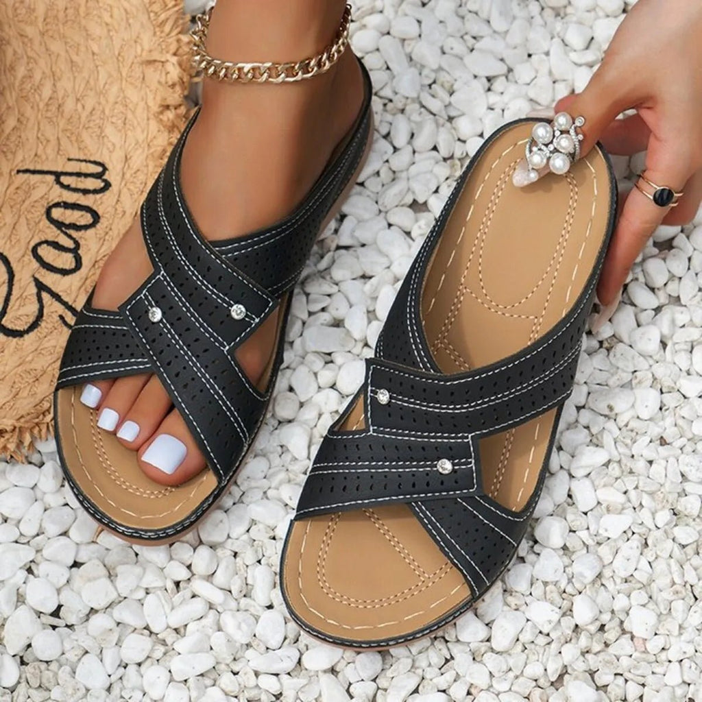 Open Toe Wedge Sandals - The Nicole - Tayan Dress Co.