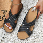 Open Toe Wedge Sandals - The Nicole - Tayan Dress Co.