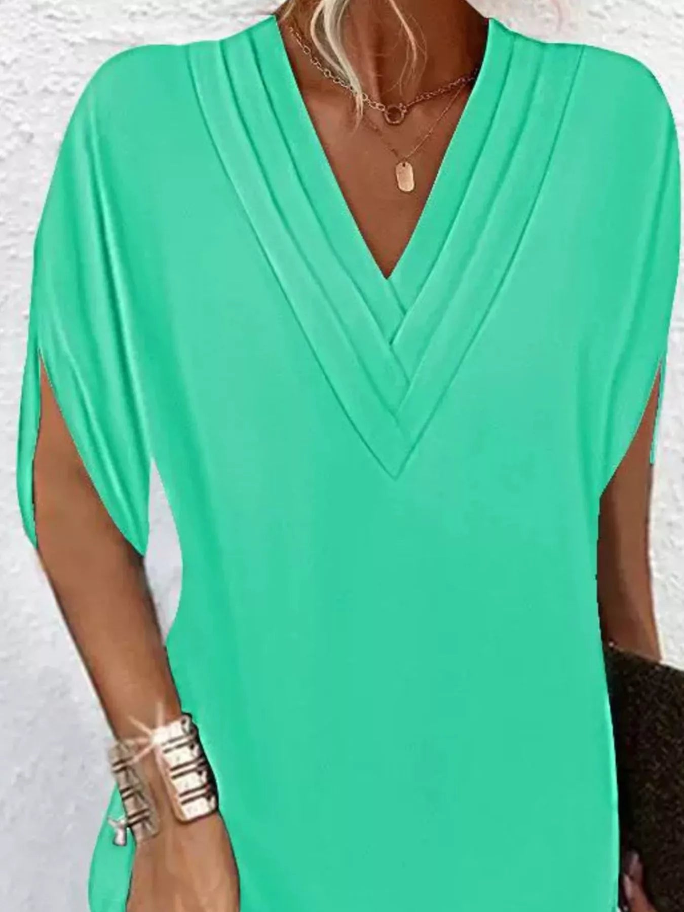 V - Neck Short Sleeve Dress - The Nicole - Tayan Dress Co.