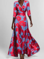 Floral Print Half Sleeve Maxi Dress - The Nicole - Tayan Dress Co.