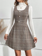 Plaid Strap Dress - The Nicole - Tayan Dress Co.