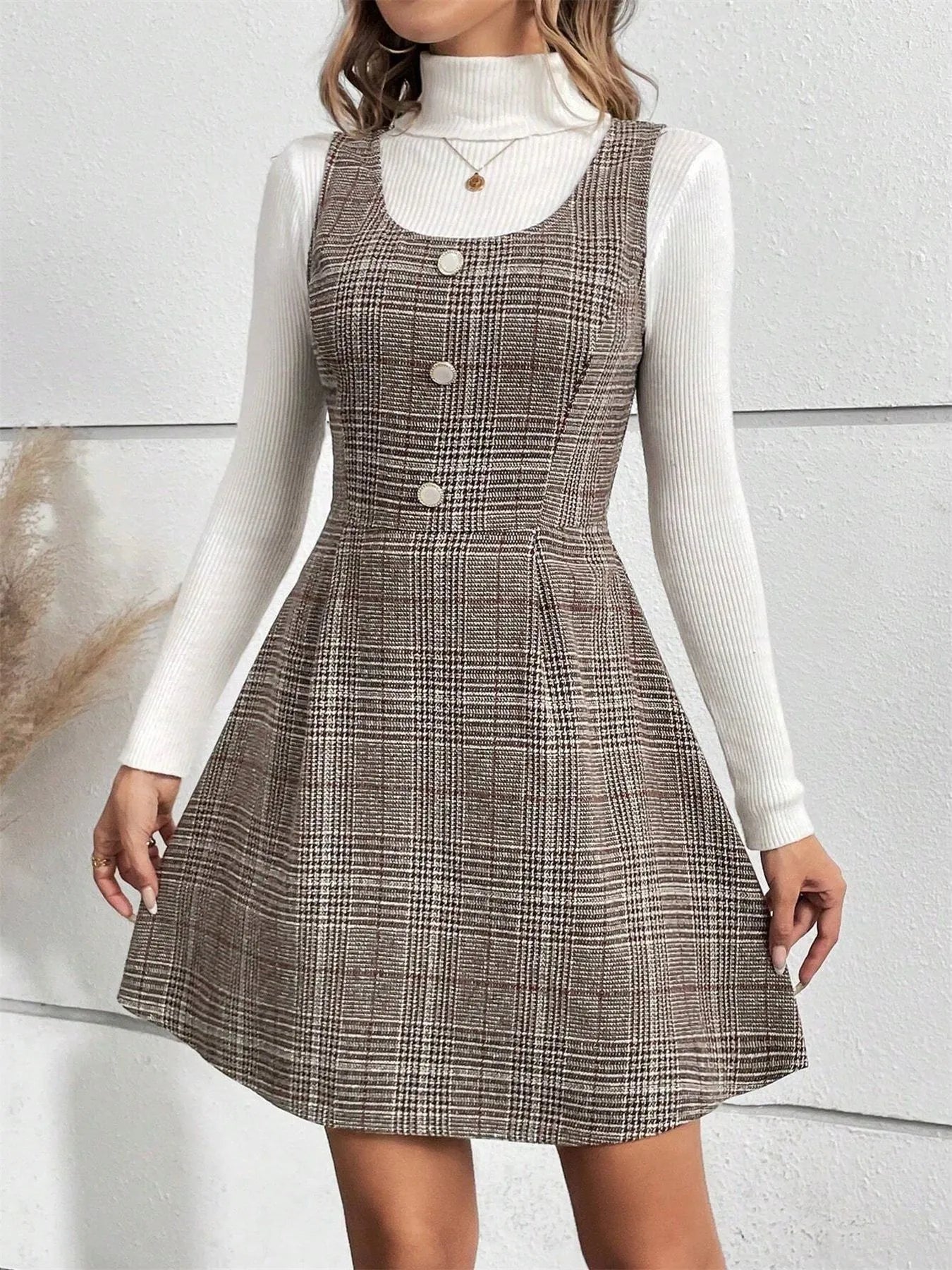 Plaid Strap Dress - The Nicole - Tayan Dress Co.