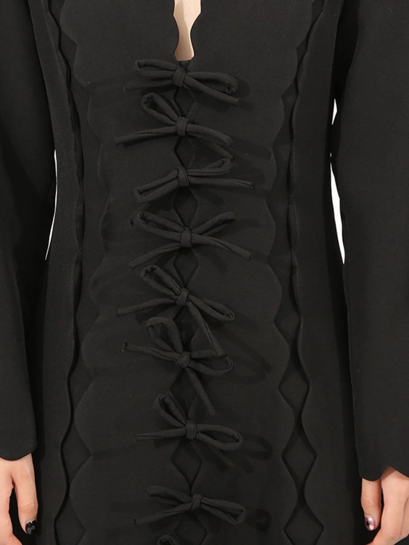Long Sleeve Front Midi Dress - The Nicole - Tayan Dress Co.