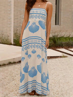 Seashell Print Spaghetti Strap Maxi Dress - TNT Dress Co.