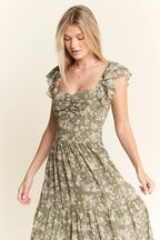 Ruffle Sleeve Tiered Maxi Dress - TNT Dress Co.