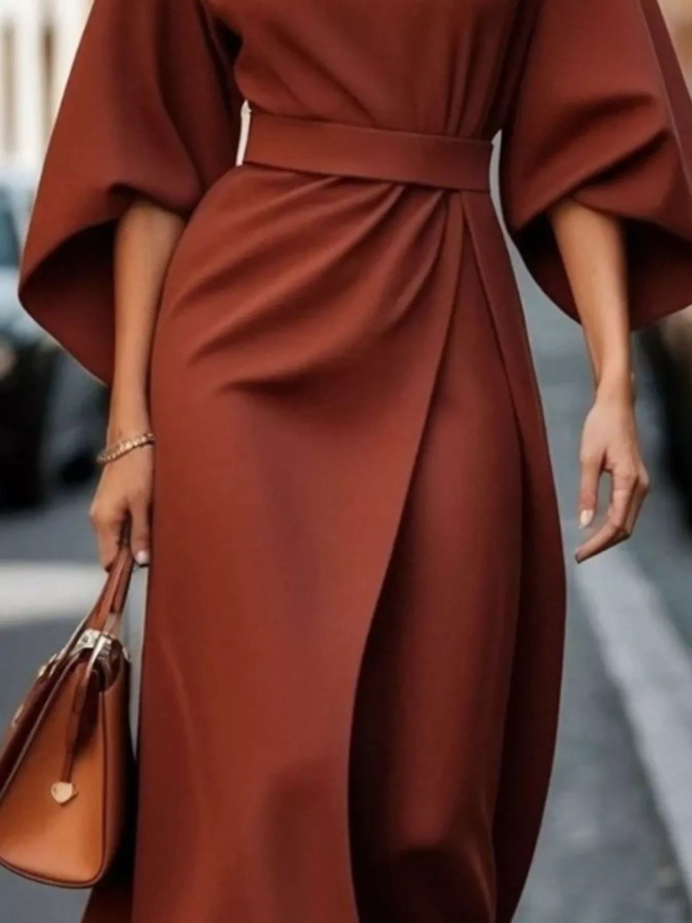Round Neck Sleeve Dress - The Nicole - Tayan Dress Co.