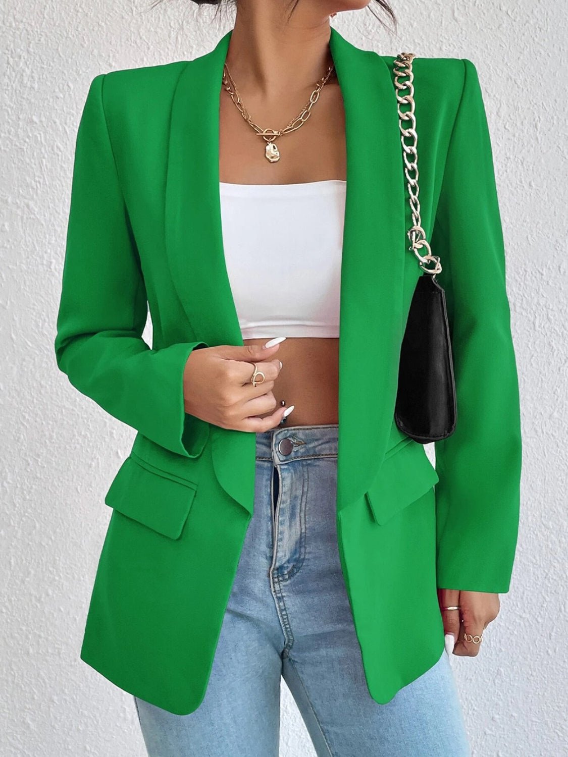 Shawl Collar Long Sleeve Blazer - TNT Dress Co.