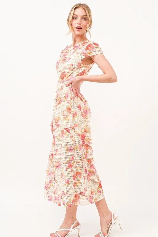 The Fish - Net Floral Printed Midi Dress - TNT Dress Co.