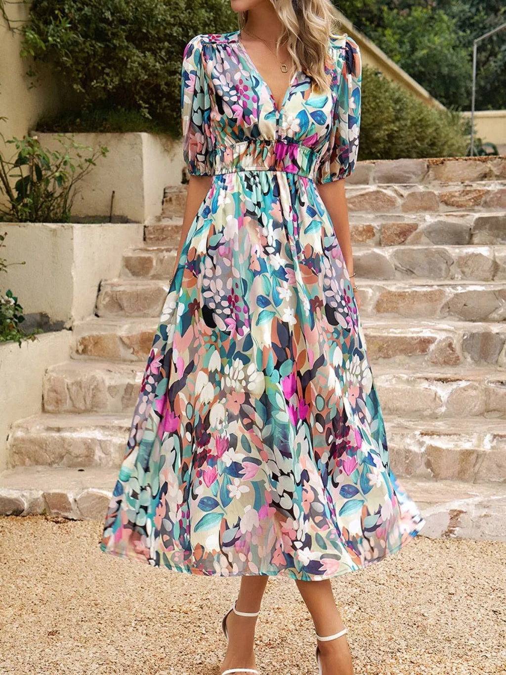 Printed Midi Dress - The Nicole - Tayan Dress Co.