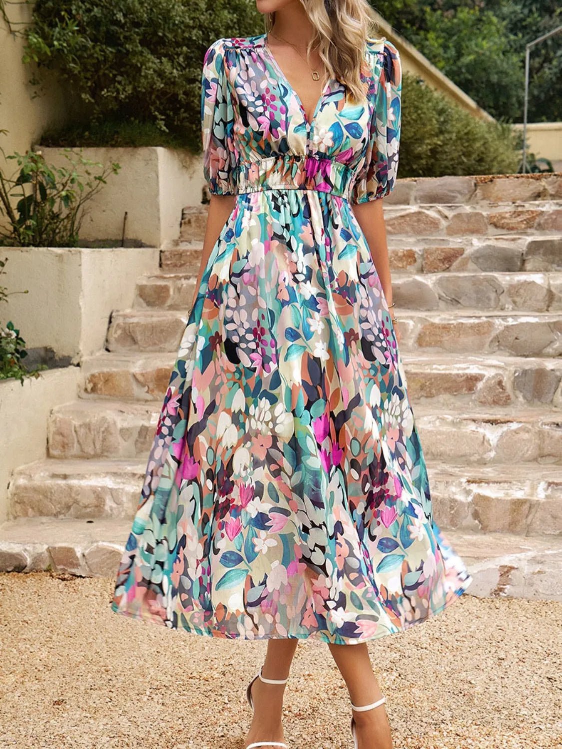 Printed Midi Dress - The Nicole - Tayan Dress Co.