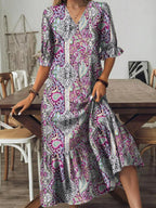 V - Neck Midi Dress - The Nicole - Tayan Dress Co.