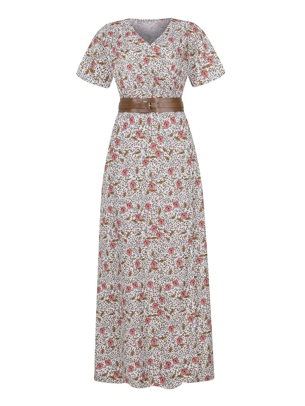 V - Neck Short Sleeve Maxi Dress - The Nicole - Tayan Dress Co.