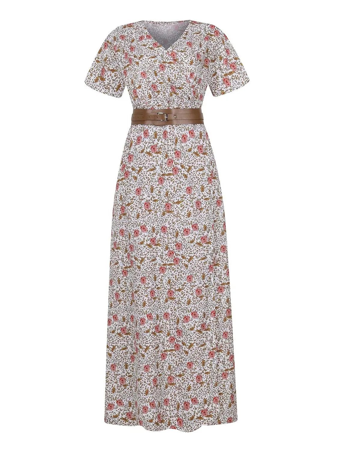 V - Neck Short Sleeve Maxi Dress - The Nicole - Tayan Dress Co.