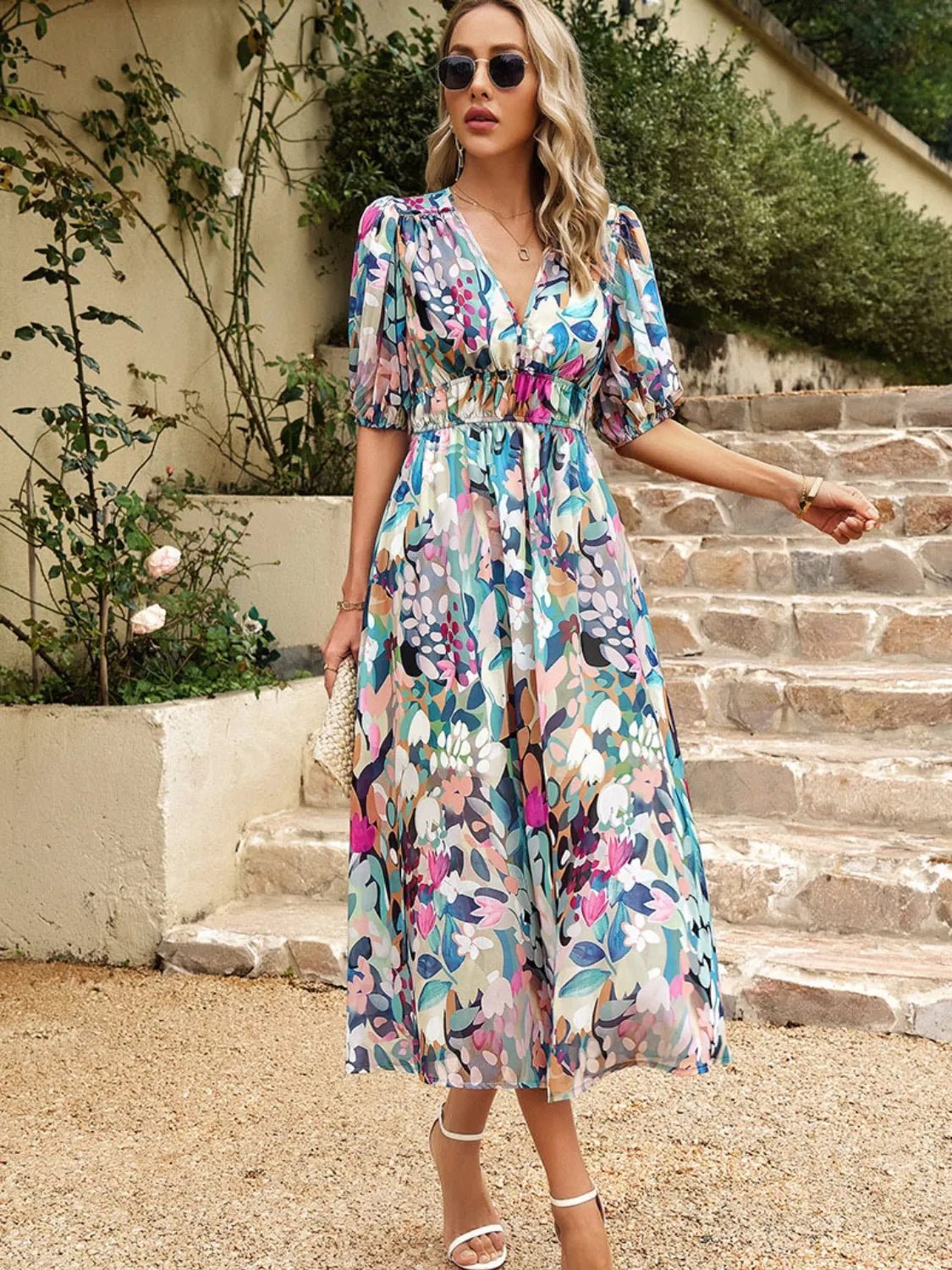 Printed Midi Dress - The Nicole - Tayan Dress Co.