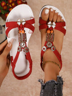 T - Strap Flat Sandals - The Nicole - Tayan Dress Co.