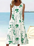 Printed Sleeveless Summer Midi Dress - TNT Dress Co.