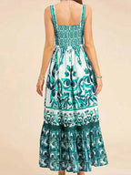Full Size Printed Sweetheart Neck Maxi Cami Dress Plus Size - TNT Dress Co.
